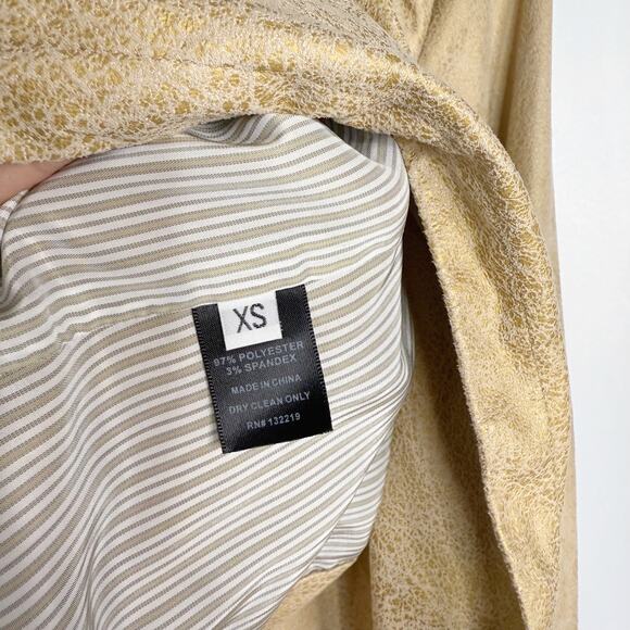 Georgie XSmall Cream Metallic Faux Leather Moto Jacket Foldover Collar Bikercore - Picture 9 of 10